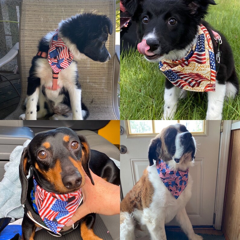 Patriotic Dog Bandanas Dog Bandanas 4th Of July Dog Etsy