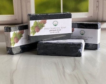 Pine Charcoal Soap | Cold Process Soap | All Natural | Naturally Exfoliating