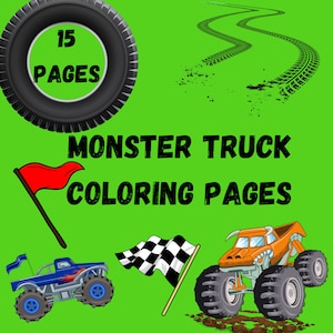 Monster Truck Coloring Pages Downloadable Print at Home 15 Coloring Pages