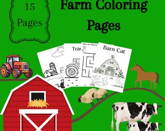 Farming Coloring Pages for ages 3+ with Farm Animals