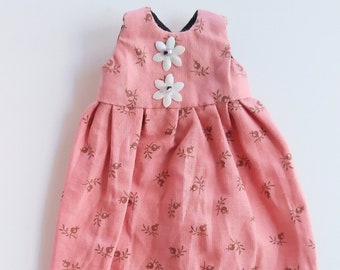 Pink Floral Fabric Blythe dress, Blythe Summer Clothes, Blythe sleeveless dress