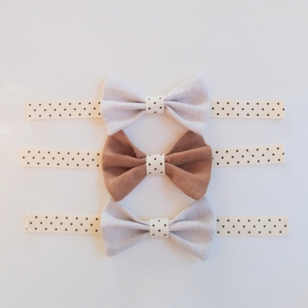 Linen Bow tie for soft animal toys, Bow tie for doll