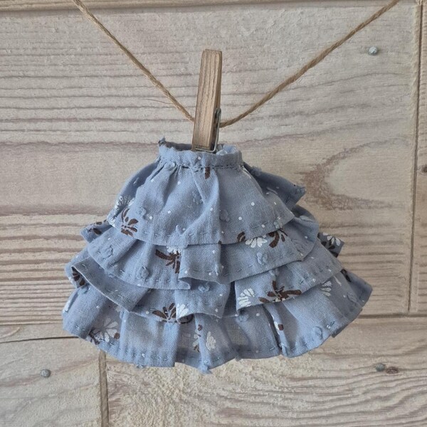 Ruffled skirt for Blythe doll, 1/6 Doll Clothes, Skirt for Blythe