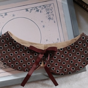 Adult Size  black dots cotton fabric Detachable collar