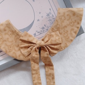 Adult Size  Cotton fabric Detachable collar with bow