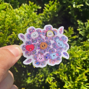 Kawaii Cherry Blossom Glitter Sticker
