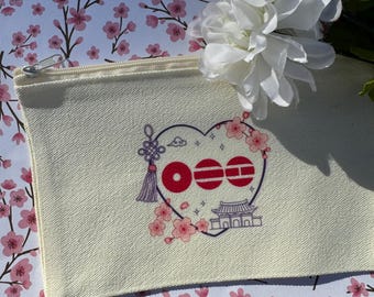 Arirang Heart Themed Canvas Pouch