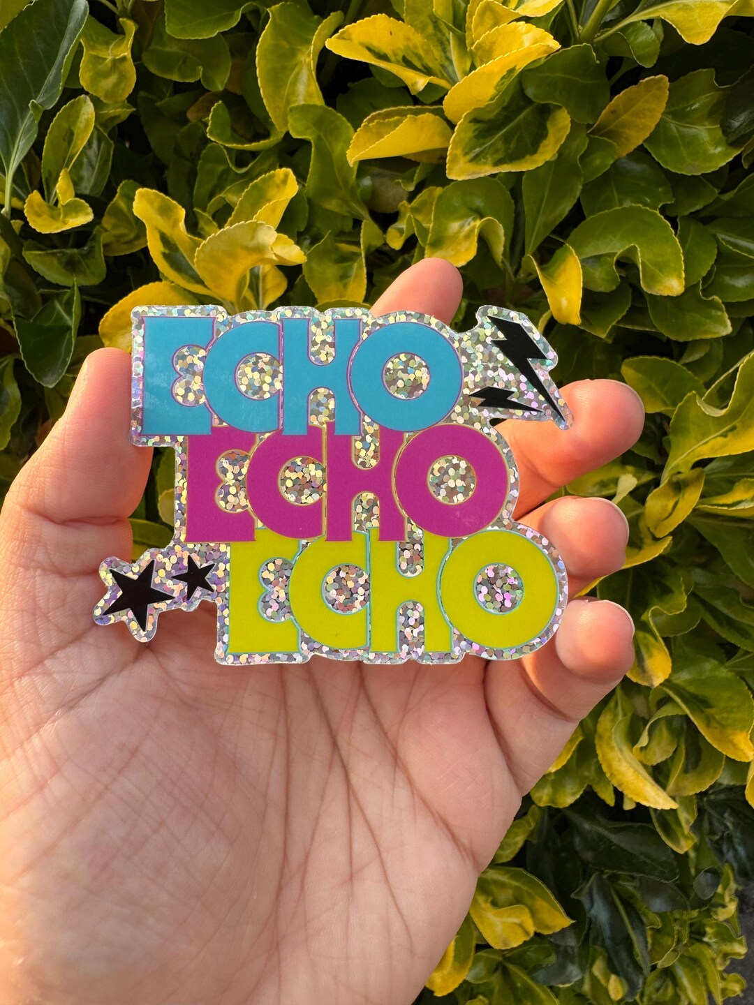 Echo Glitter Sticker - Etsy