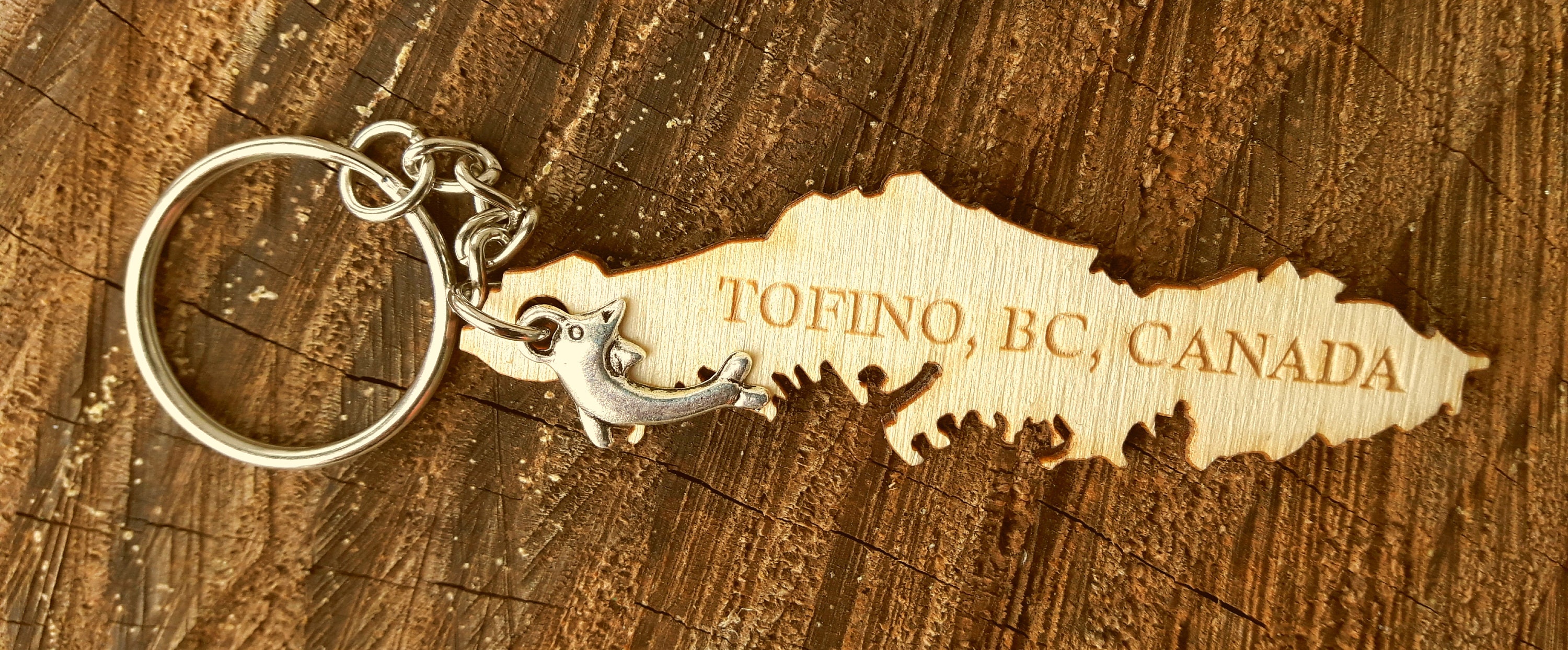 Vancouver Island Laser Cut Keychains in Wood Etsy