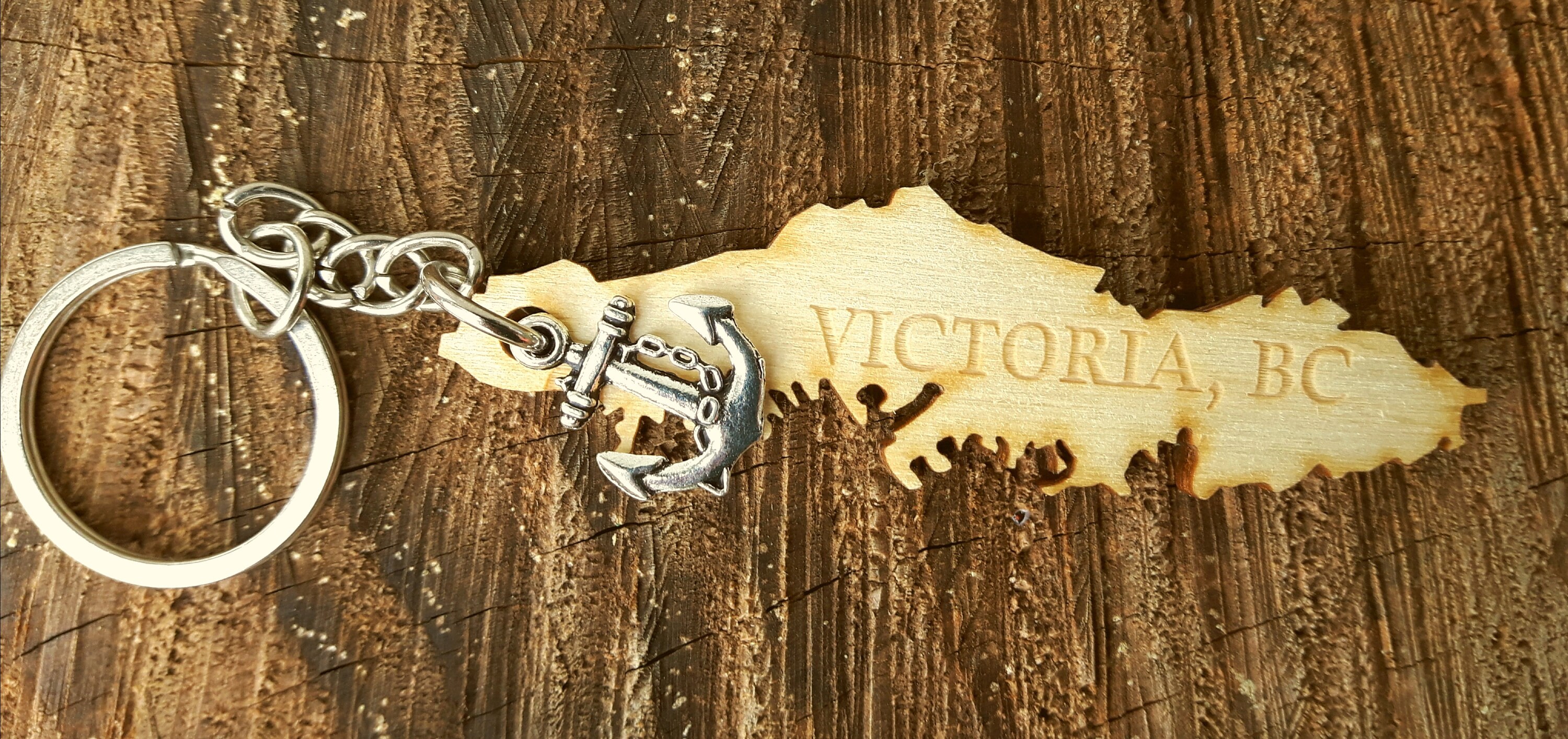 Vancouver Island Laser Cut Keychains in Wood Etsy