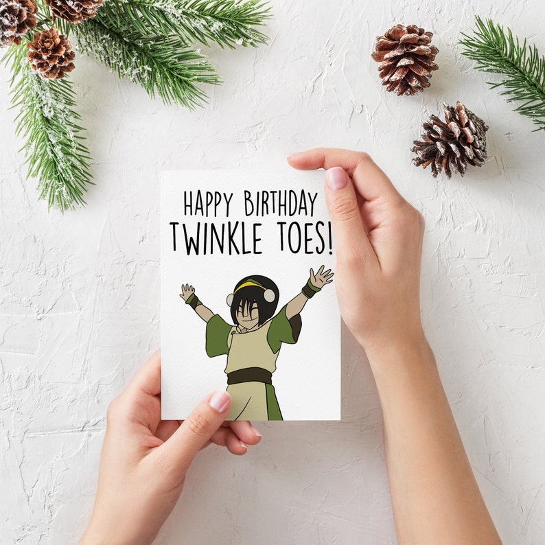 Toph Happy Birthday Twinkle Toes Card / The Last Airbender Etsy