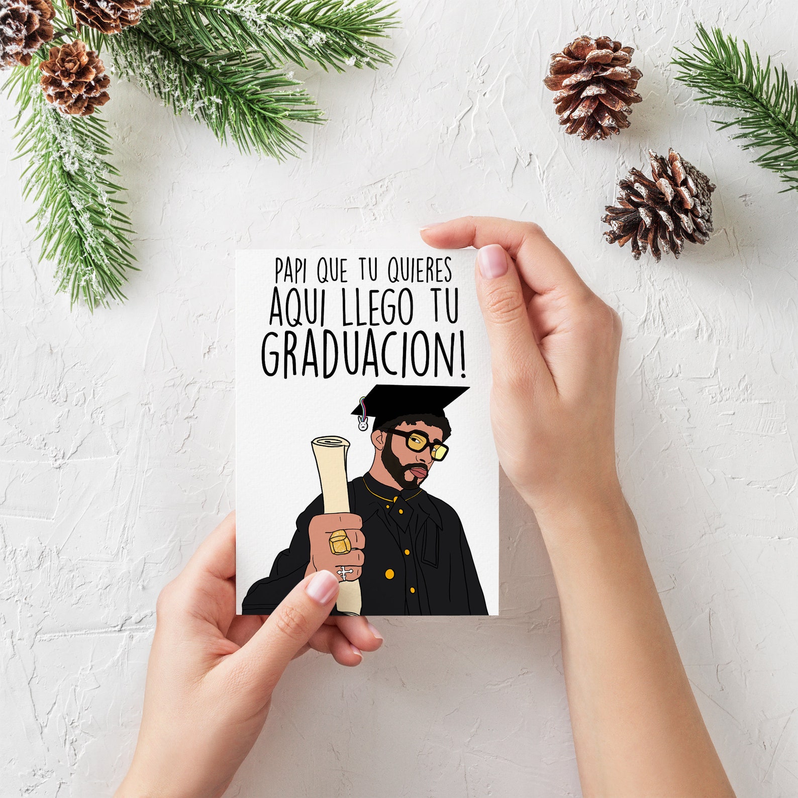 Bad Bunny Graduation Card Grad Card Bad Bunny Card in Etsy