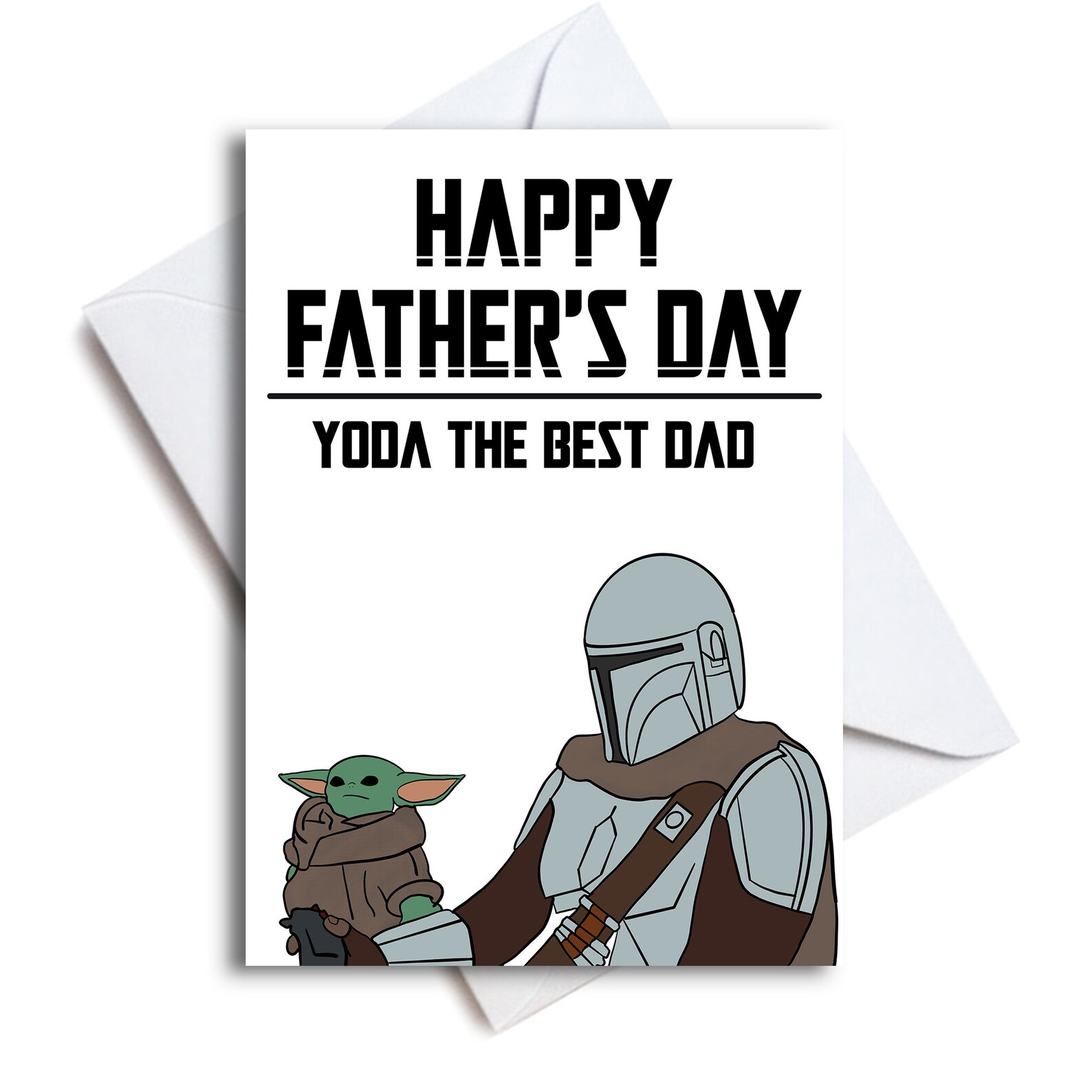Baby Yoda Father'S Day Card Yoda The Best Dad Baby Etsy