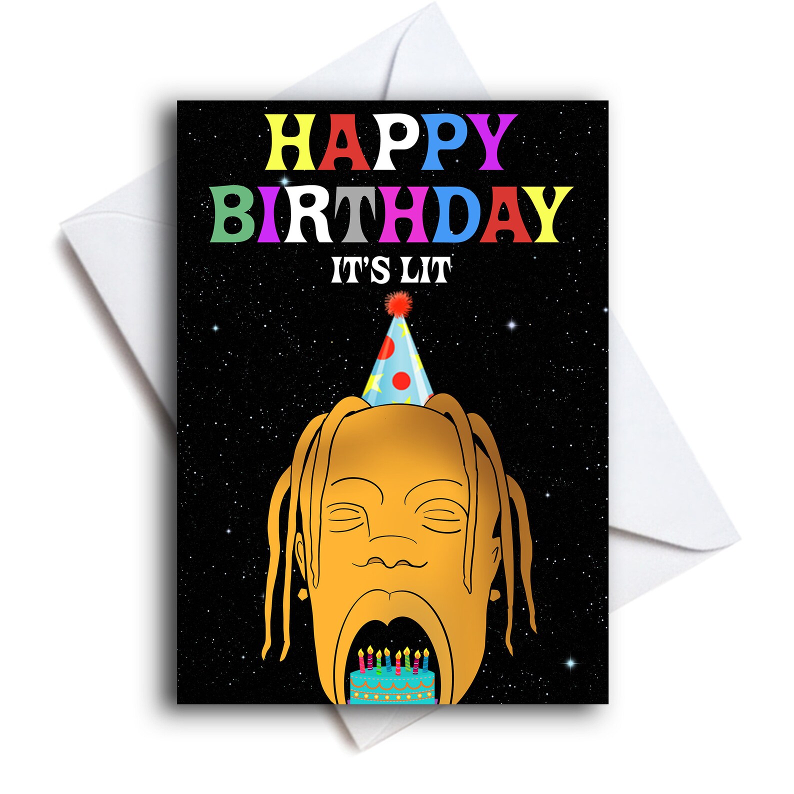 Travis Scott Birthday Card // Happy Birthday It’S Lit Card | Etsy