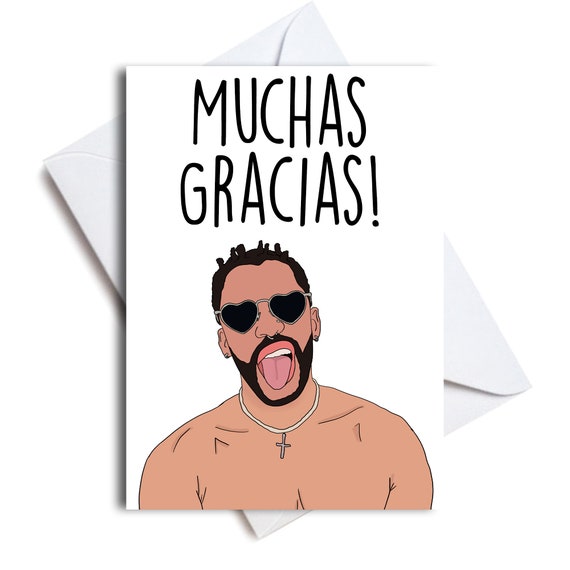 Bad Bunny Card Bedankkaart Bad Bunny Card In Spaanse Etsy Nederland