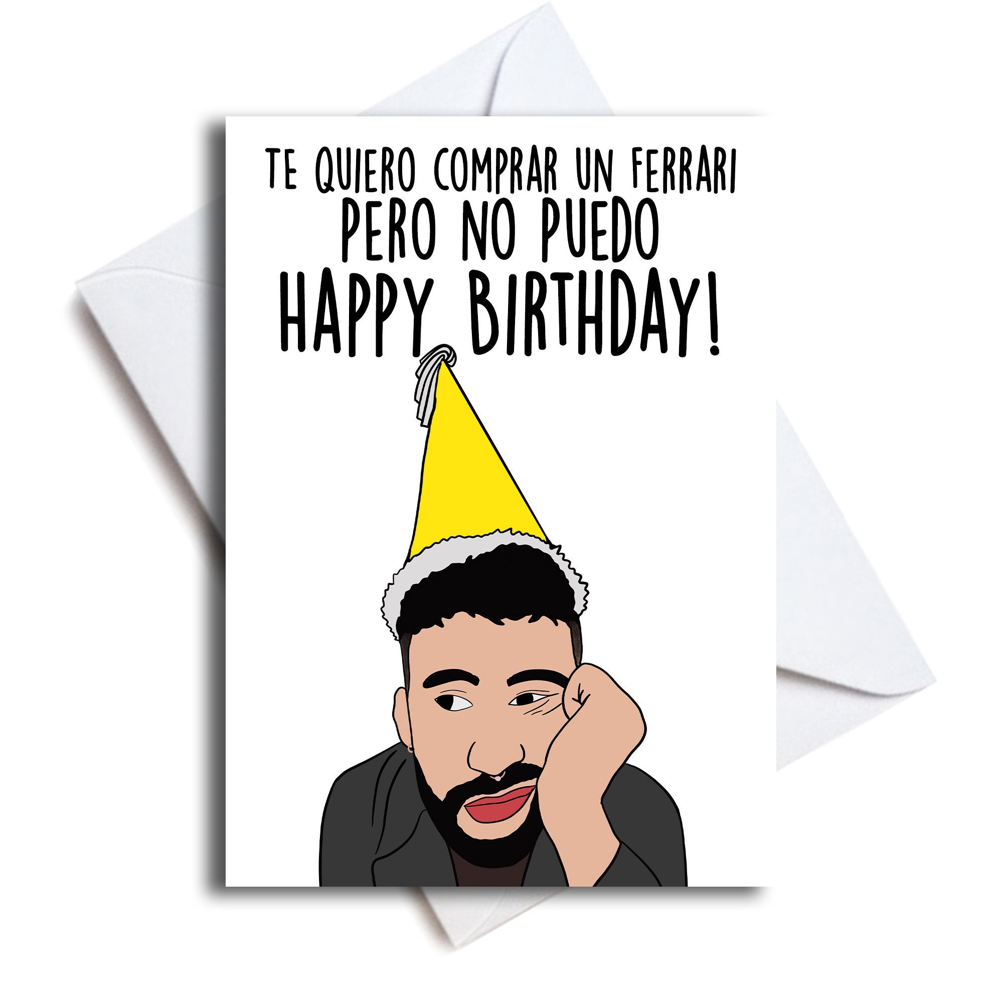 Bad Bunny Birthday Card Maldita Pobreza Bad Bunny Card in - Etsy