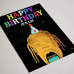 Travis Scott Birthday Card // Happy Birthday It’s Lit Card | Etsy