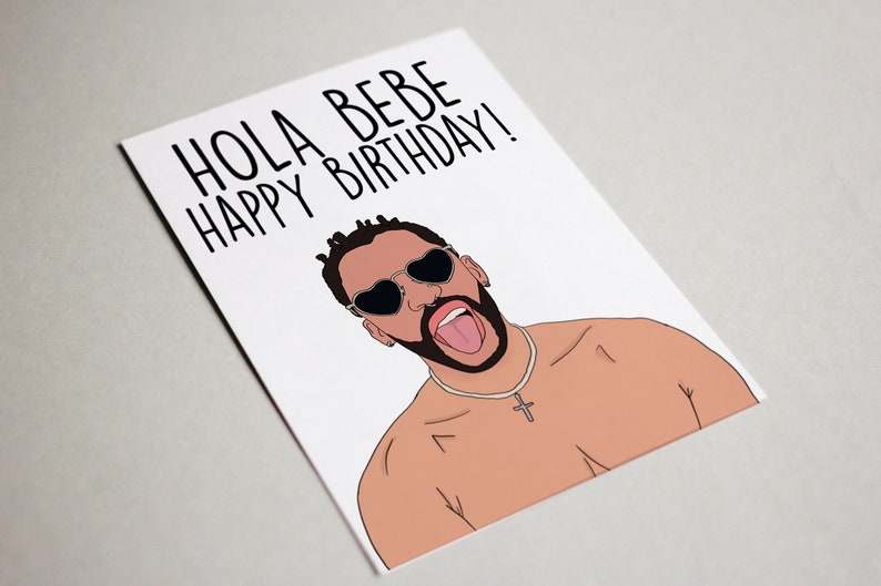 Bad Bunny Birthday Card Dakiti Bad Bunny Card in Spanish Etsy