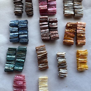 Genuine Shell ( Mother Of Pearl ) Assorted Dyed Color Shell Width 30mm And 7-8mm Thickness Elastic Double Band Bracelet 7.5-8 Inches