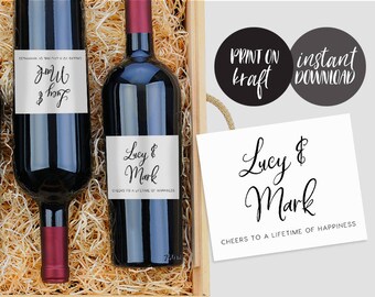 Items Similar To Wedding Wine Labels Editable Pdf Template