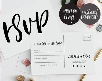 rsvp postcard etsy wedding rsvp postcards templates