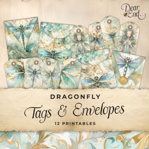 Junk Journal Kit "dragonfly" - 98 Piece Floral Printable Papers, Tags ...