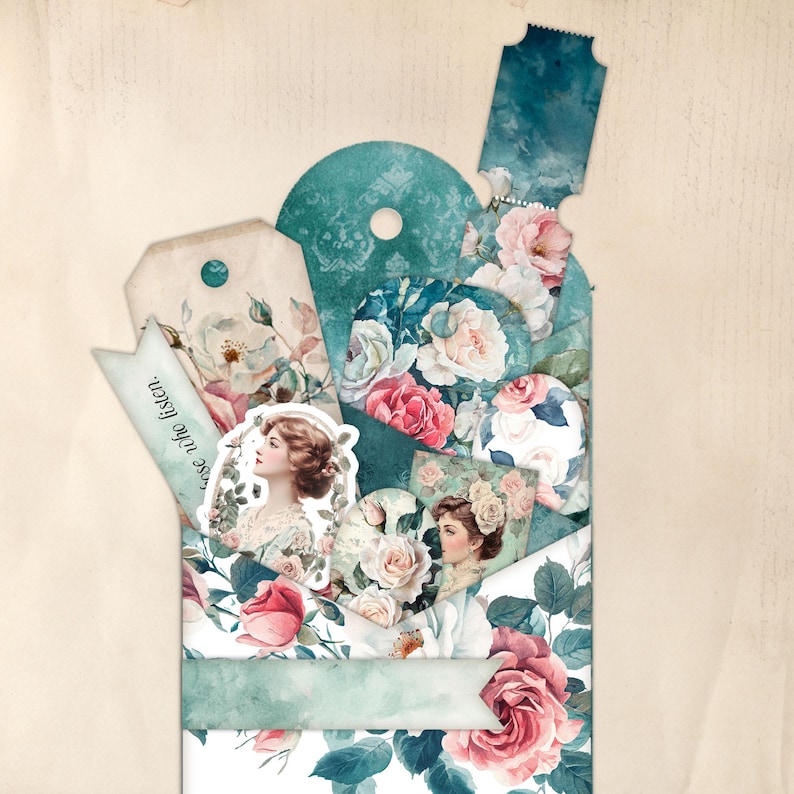 Loaded Tag Printable, Vintage Shabby Chic Spring, Victorian, Flowers ...