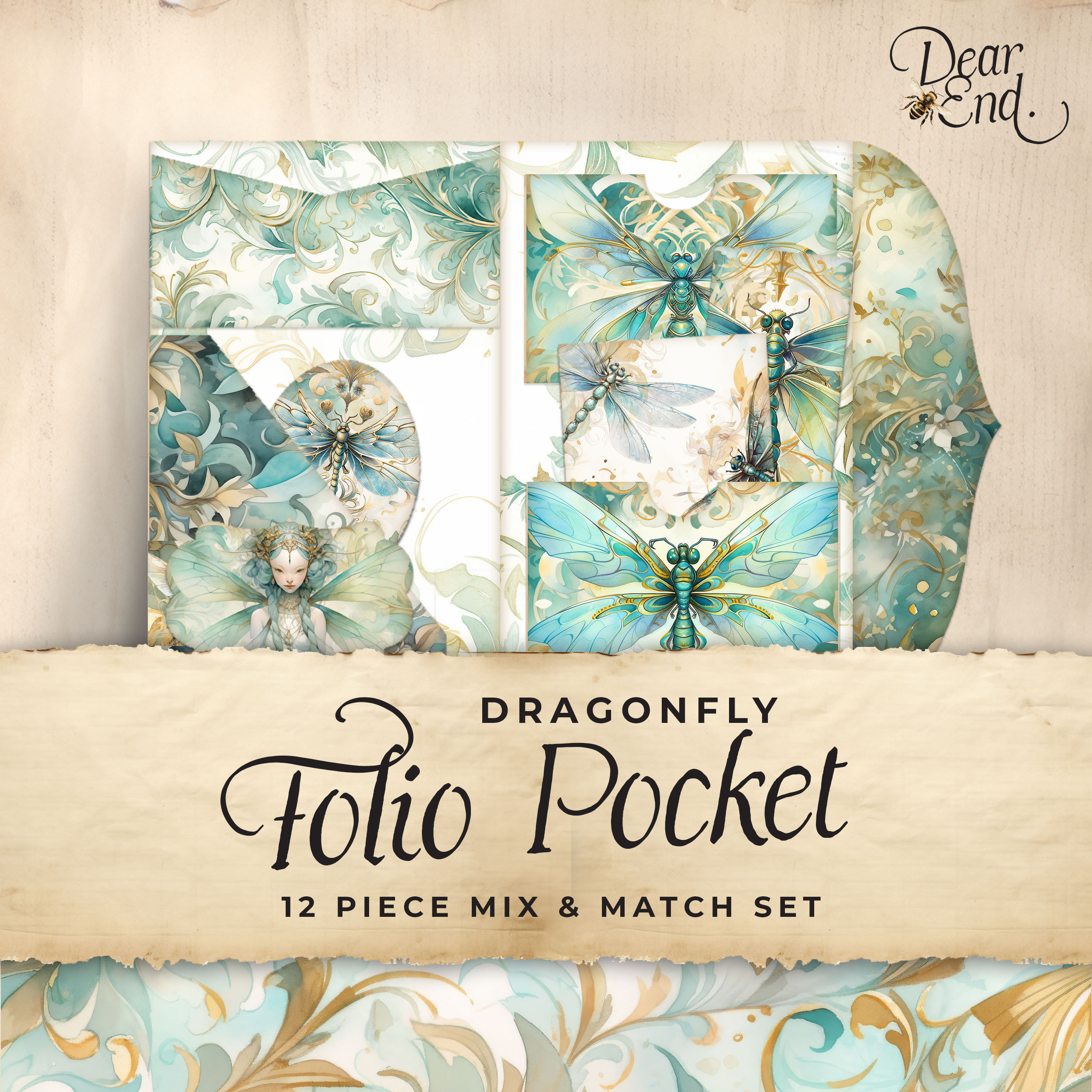 Junk Journal Kit "dragonfly" - 98 Piece Floral Printable Papers, Tags ...
