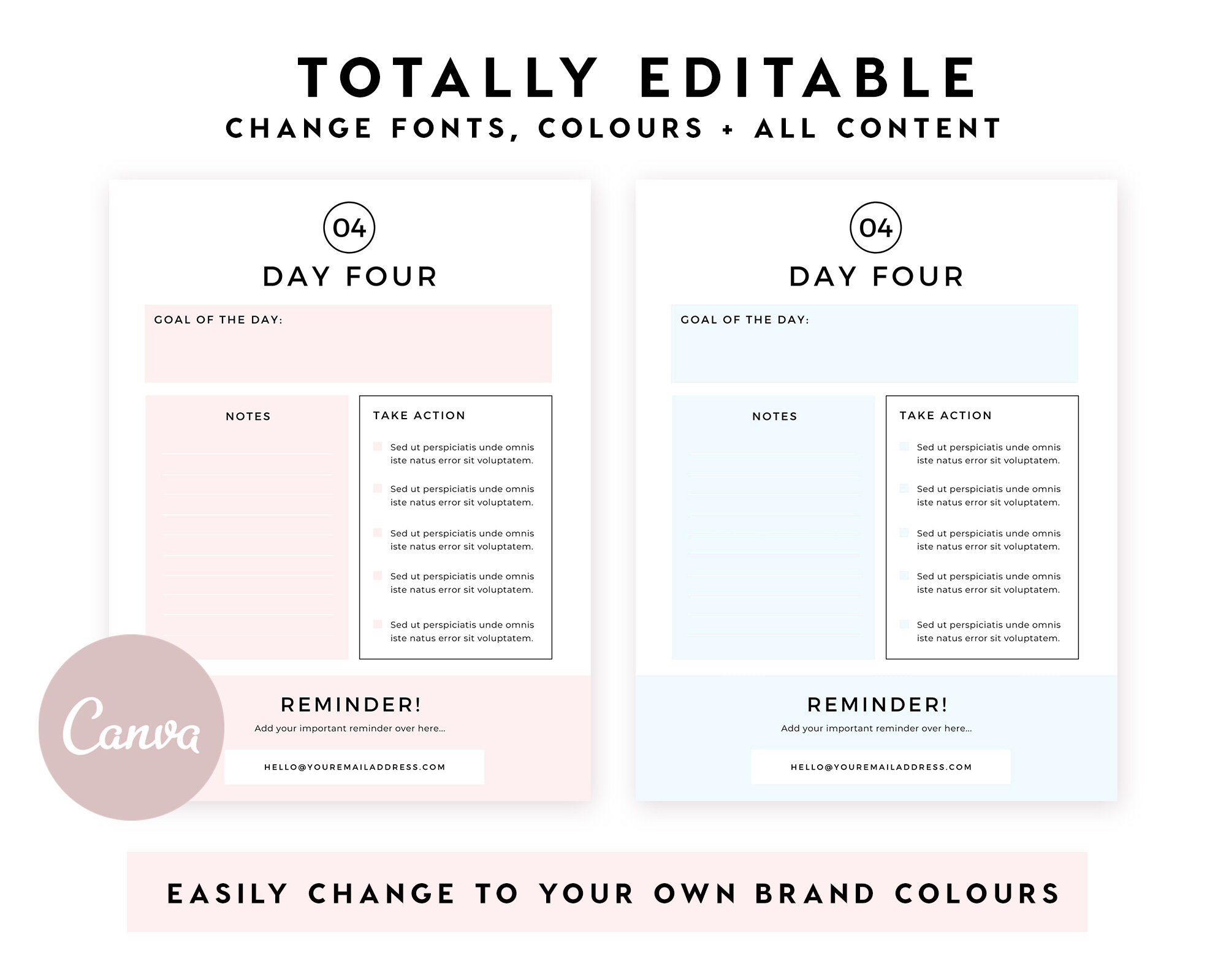 Challenge Template INSTANT DOWNLOAD Canva Template Workbook - Etsy