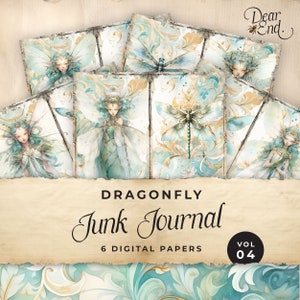 Junk Journal Kit "dragonfly" - 98 Piece Floral Printable Papers, Tags ...