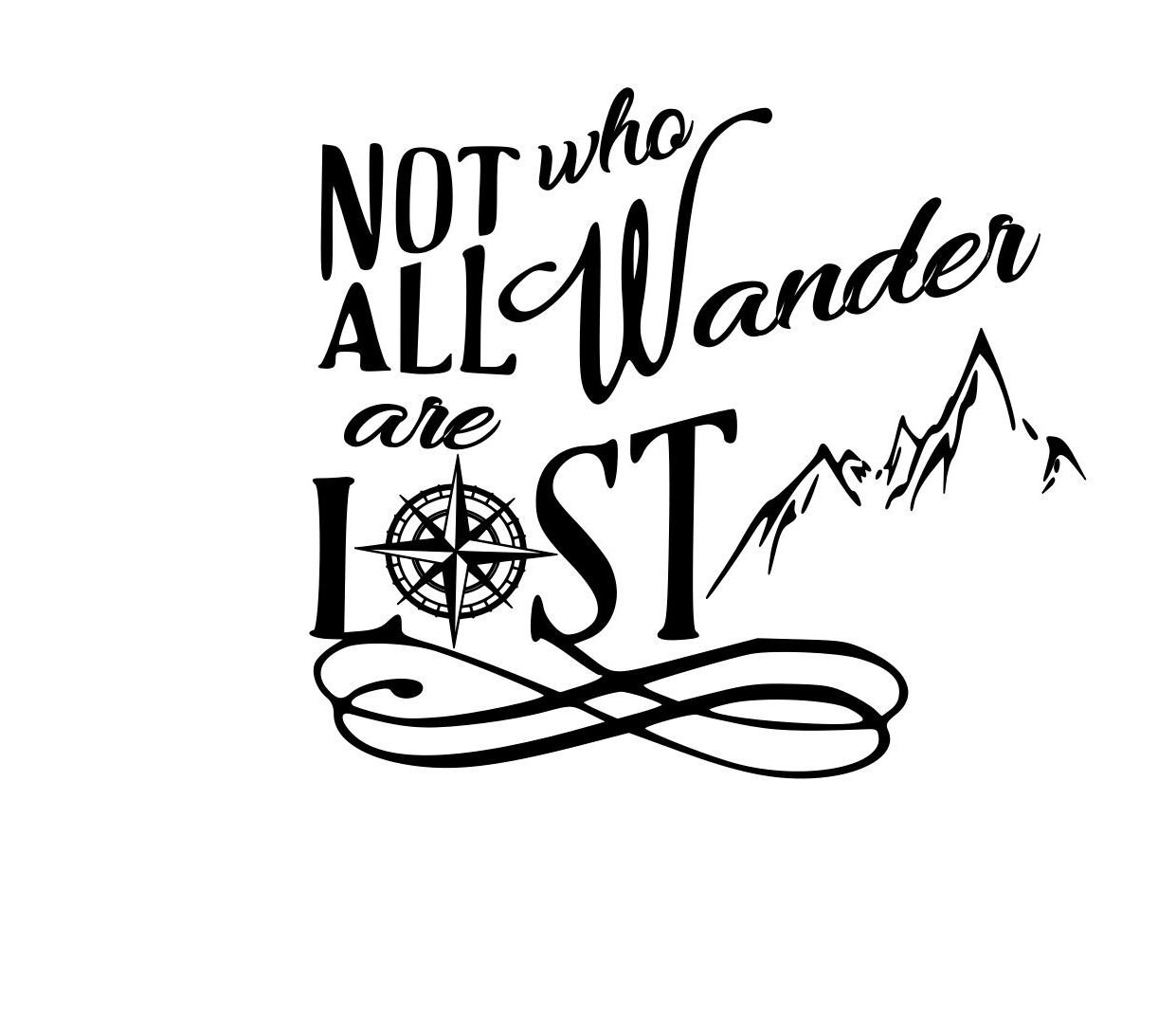 Not all who wander are lost decal sticker mountains | Etsy