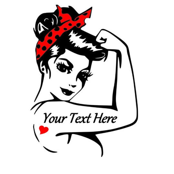 RosieRiveter Tattoo GirlCustomText | Etsy