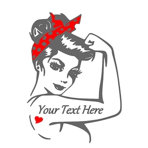 Rosie the Riveter, Tattoo, Rosie, Riveter, Heart, Girl, Custom, Car, SUV, 4x4, Truck, Decal, Decals, Woman, Sticker, Stickers, Power, Strong