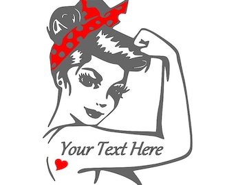 Rosie the Riveter, Tattoo, Rosie, Riveter, Heart, Girl, Custom, Car, SUV, 4x4, Truck, Decal, Decals, Woman, Sticker, Stickers, Power, Strong