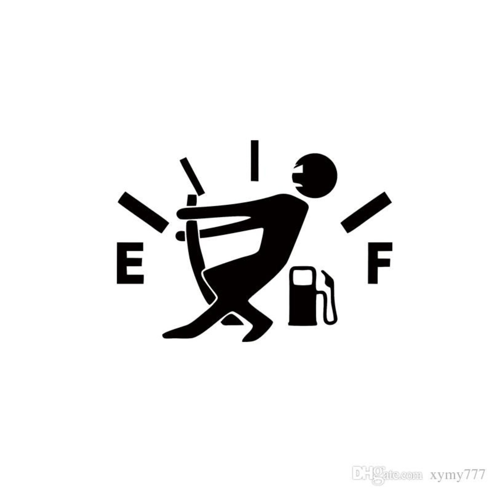 Funny Empty Gas Gauge Stick Figure Low fuel Out of Gas Etsy