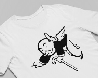 Flying Monopoly Man t shirt men funny t shirt graphic t shirt men tees for men vintage tees mens retro t shirt men shirt gifts for men men