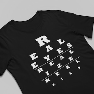 Real Eyes Realize Real Lies t-shirt cool t-shirt herr grafisk t-shirt herr t-shirts för män vintage herr retro t-shirt herrskjorta presenter för män
