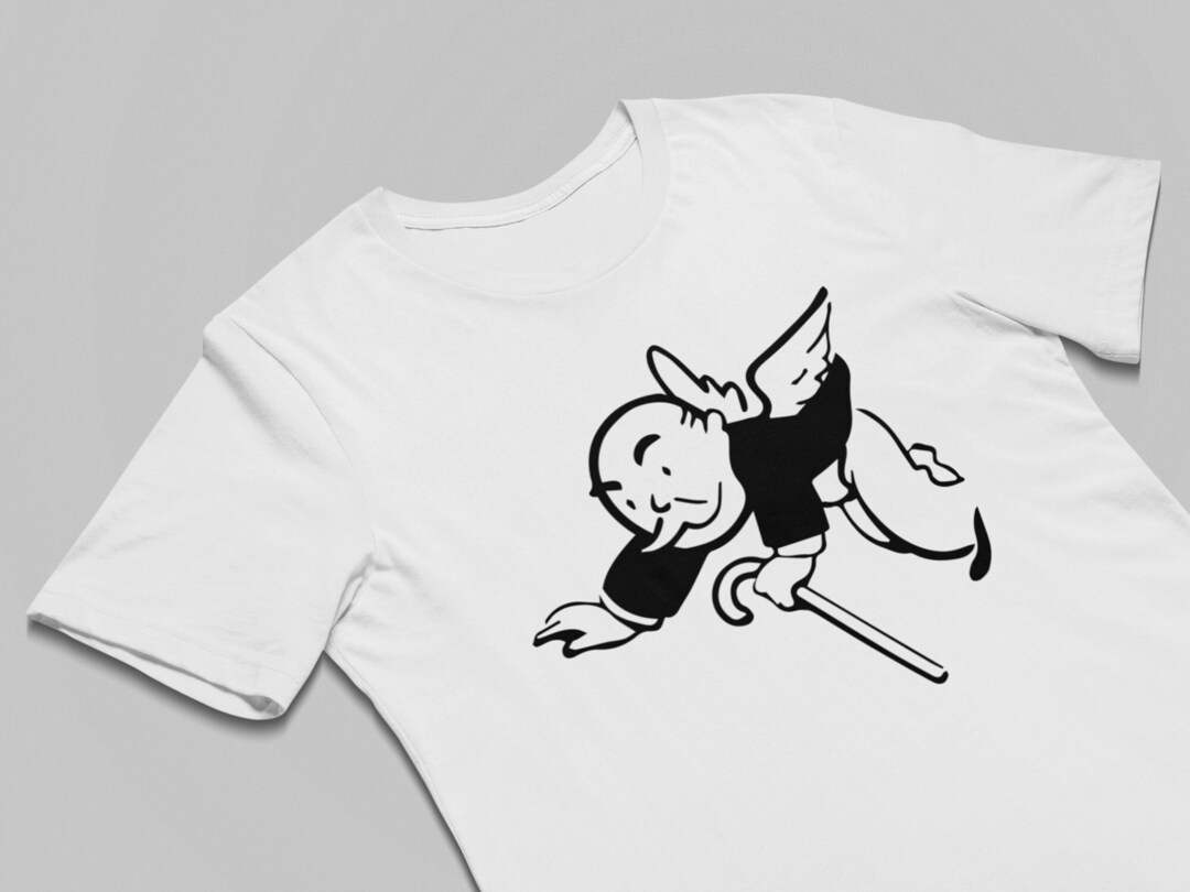 Flying Monopoly Man T Shirt Men Funny T Shirt Graphic T Shirt Men Tees