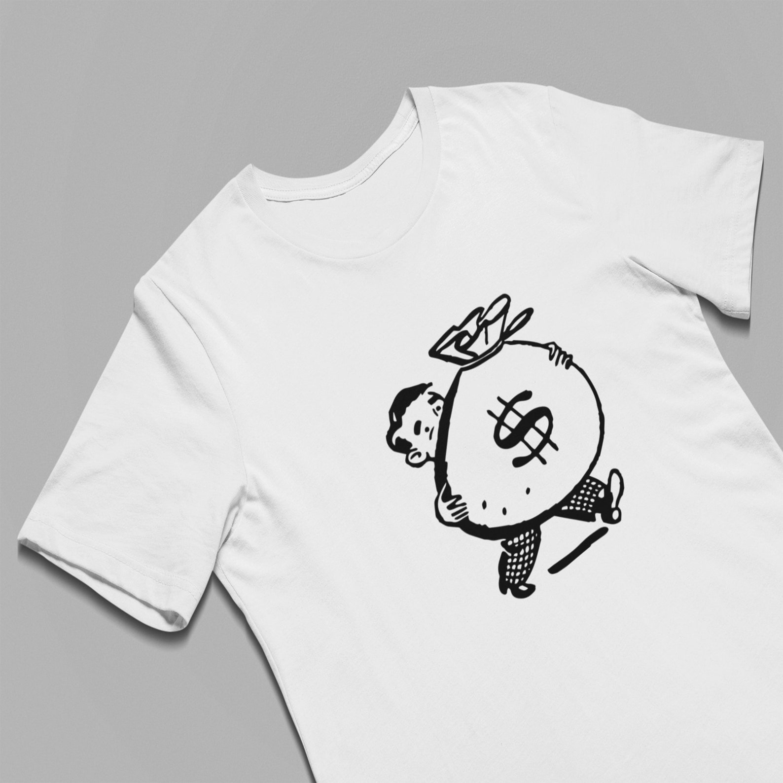 Big Bag of Money T Shirt Men Funny T Shirt Graphic T Shirt Men Tees for