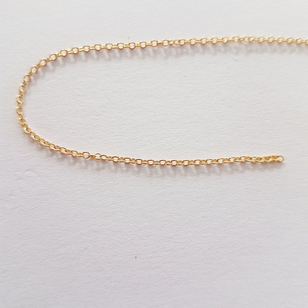 Chaine maille forçat 1,3mm gold filled x50cm, chaîne maille forçat, chaîne dorée, apprêt gold filled, création bijoux, diy, fourniture bijou