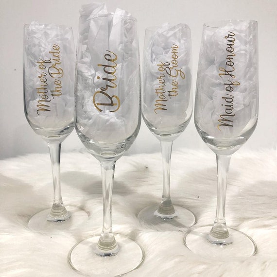 Diy Bridal Flutes Decal Only Wine Glass Bride Etsy