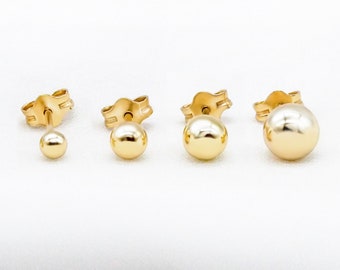 10K Classic and Traditional 6mm Yellow Gold Ball Stud Earrings