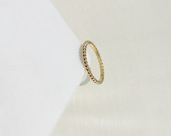 Bead Midi Ring 14K Gold Plated Sterling Silver Hypoallergenic For Sensitive Skin, Gift For Her