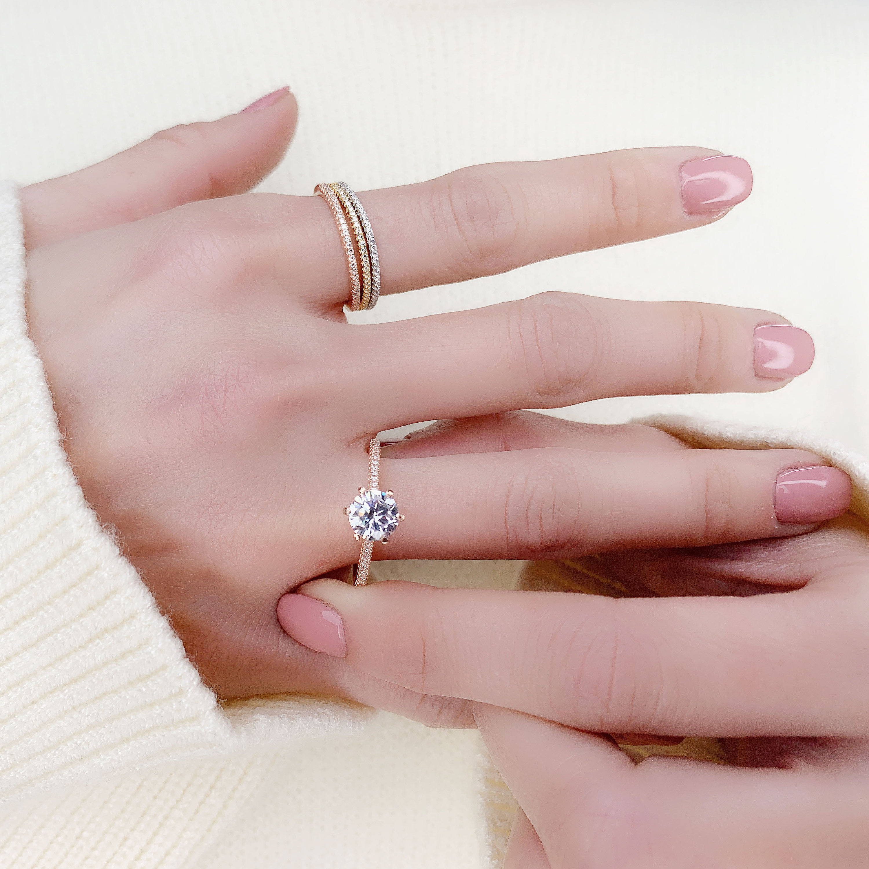 Diamond Engagement Ring 1 ctw Diamond Promise Ring Round image 0