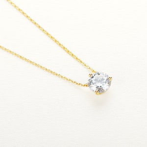 Lavishe 14K Gold/White Gold Chain Necklace with D Color VS1 Moissanite Diamond Luxury Jewelry for Elegance image 3