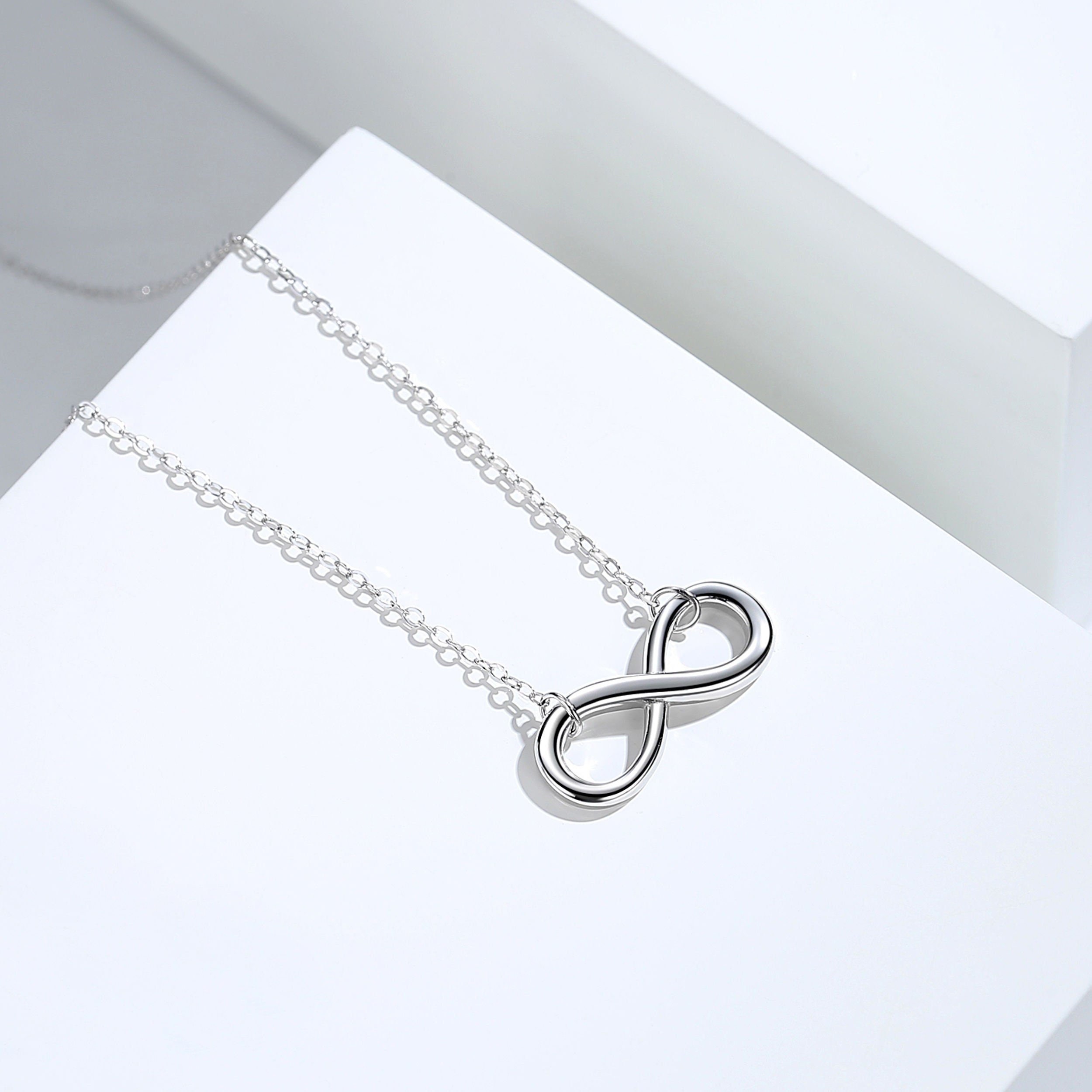 Sterling Silver Infinity Necklace: Rhodium Plated, Hypoallergenic - Etsy