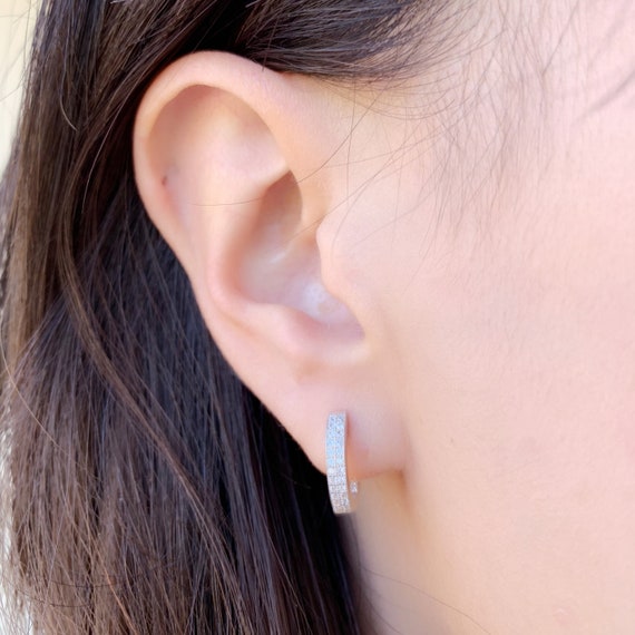 Diamond CALIN Hoop Earring Diamond CALIN Boucles d/'oreilles 9 mm diamant Boucles d/'oreilles créoles