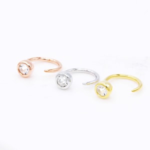 White Topaz Huggie Ear Hugger Hoop Earrings, Rhodium & Gold Plated Sterling Silver Hypoallergenic For Sensitive Skin, Gift For Her