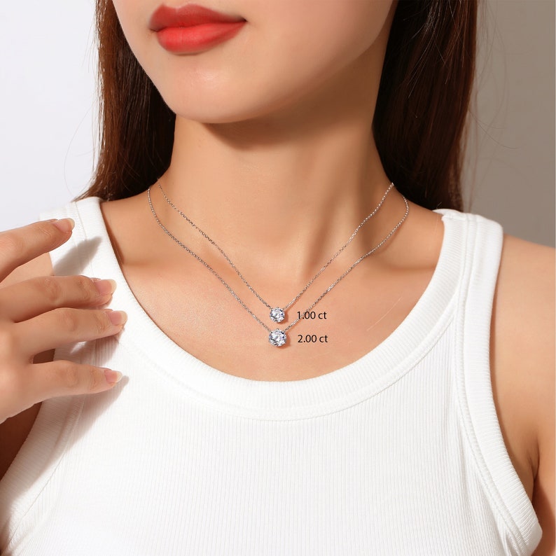 Collier Lavishe en or 14 carats/or blanc avec diamant moissanite de couleur D VS1 Des bijoux de luxe pour l'élégance image 6