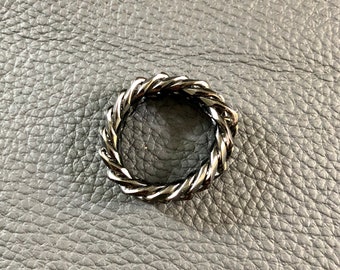 Anillo de cadena de acero inoxidable negro, anillo de eslabón de 9 mm